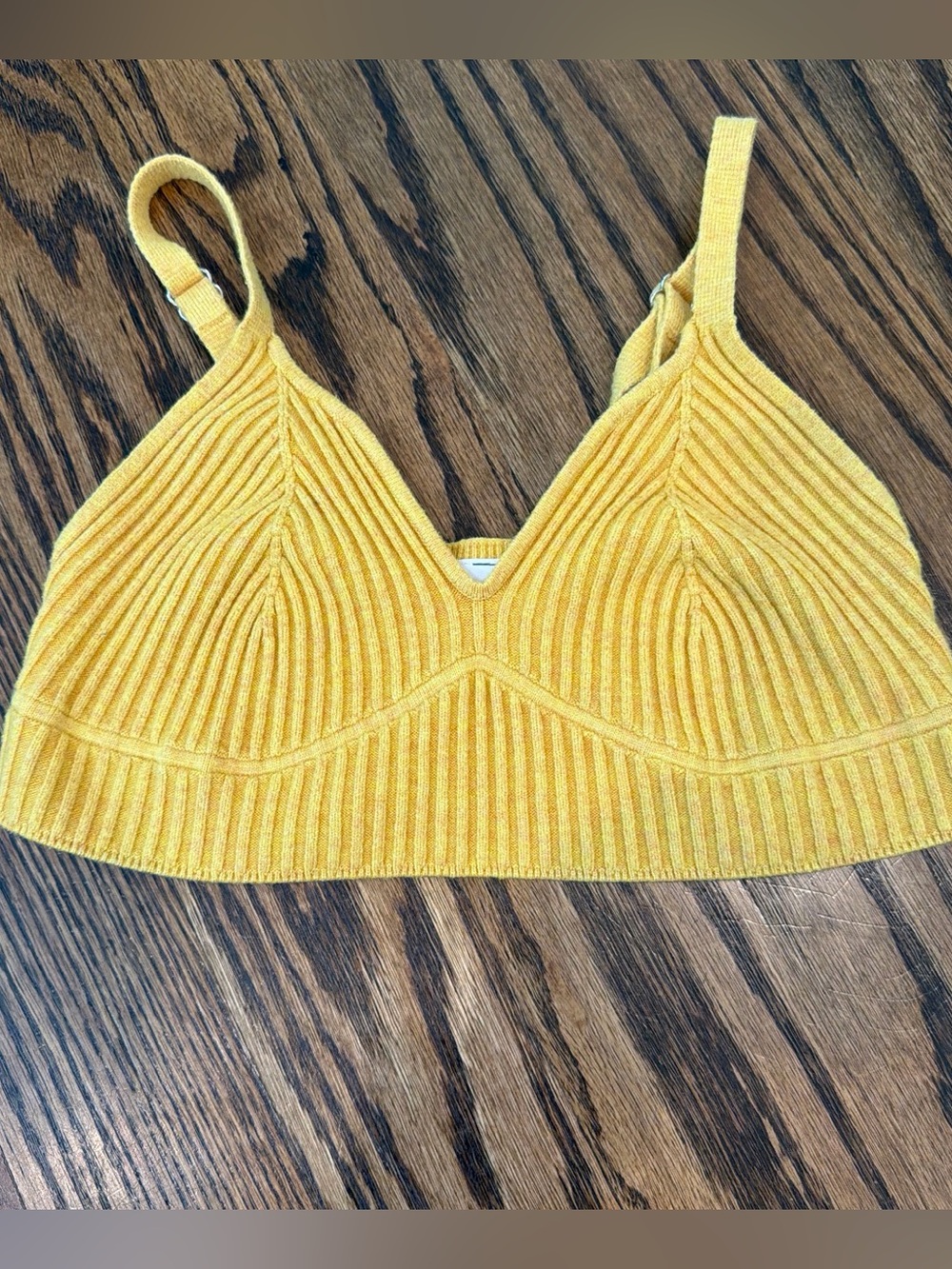 wild fable Yellow Ribbed Bralette